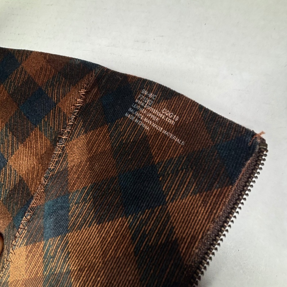 Born Brown‎ Leather Tall Riding Boots Womens 9M Cognac Plaid Lined F71062 EUC - Picture 2 of 12